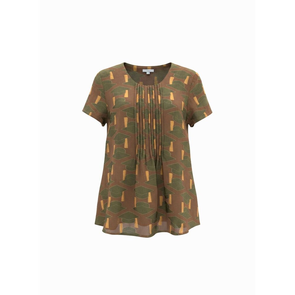 Ultra Chic Women's Brown Multi Short Sleeve Mini Dress Size 40 NWT